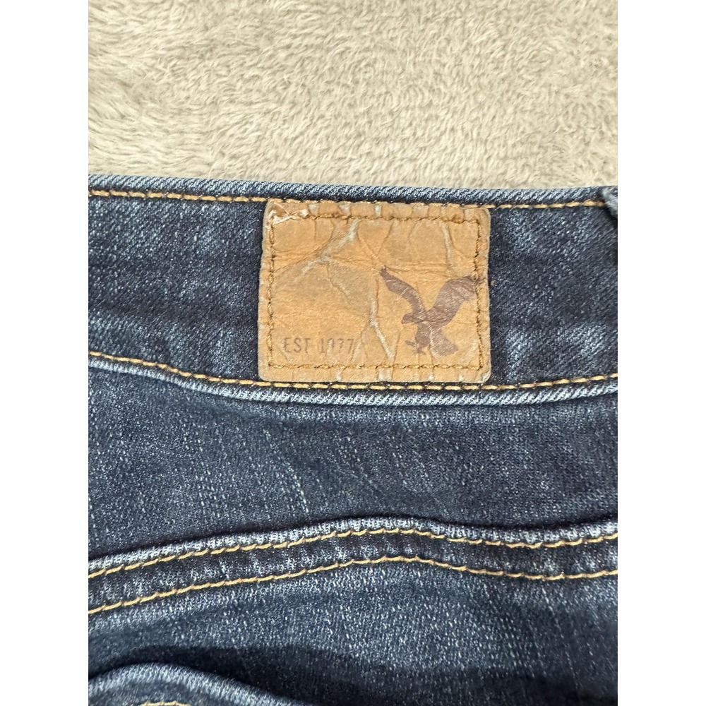 American Eagle Outfitters Jeans‎ Womens 8 Blue Skinny Viscose Stretch Whiskered - Picture 10 of 16